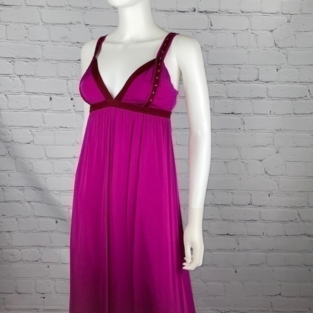 UEC Marciano silver gromet detail magenta ombré maxi dress xs
